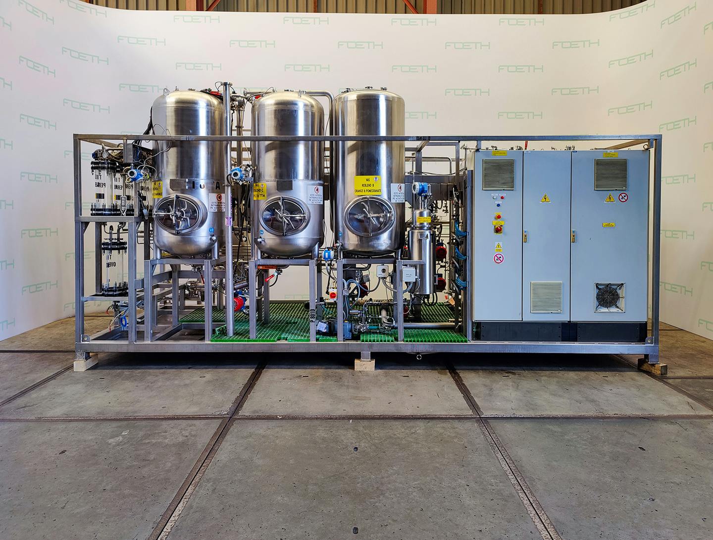 LPD Liquid perfume processing skid - Inline mixer