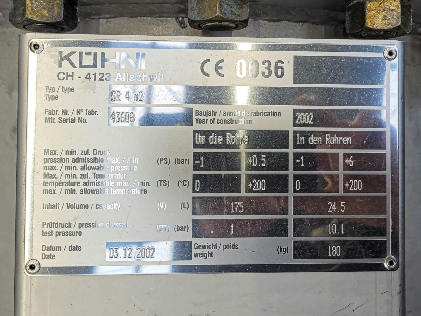 Kuehni SR 4 m² (spiral heat exchanger) - Pláštový a trubkový výmeník tepla - image 6