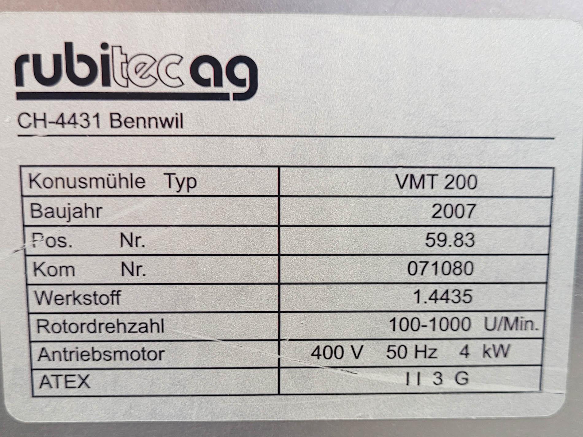 Rubitec VMT 200 - Setaccio granulatore - image 11