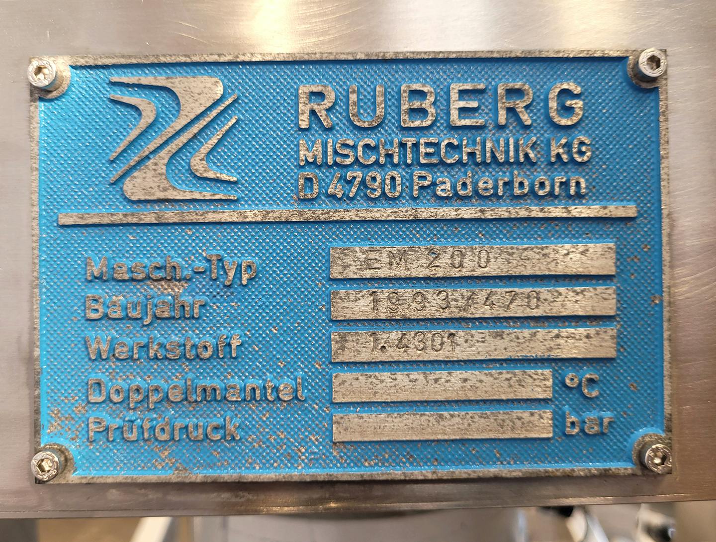 Ruberg Mischtechnik KG EM200 - Ribbon blender - image 9