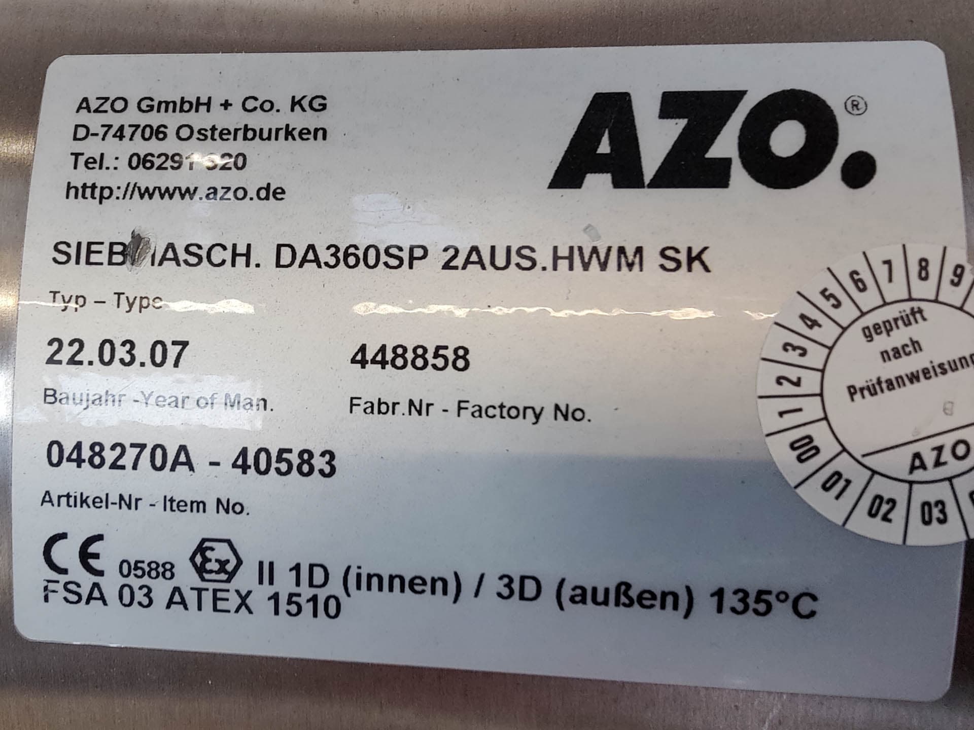 AZO DA-360 SP - Setaccio rotante - image 6