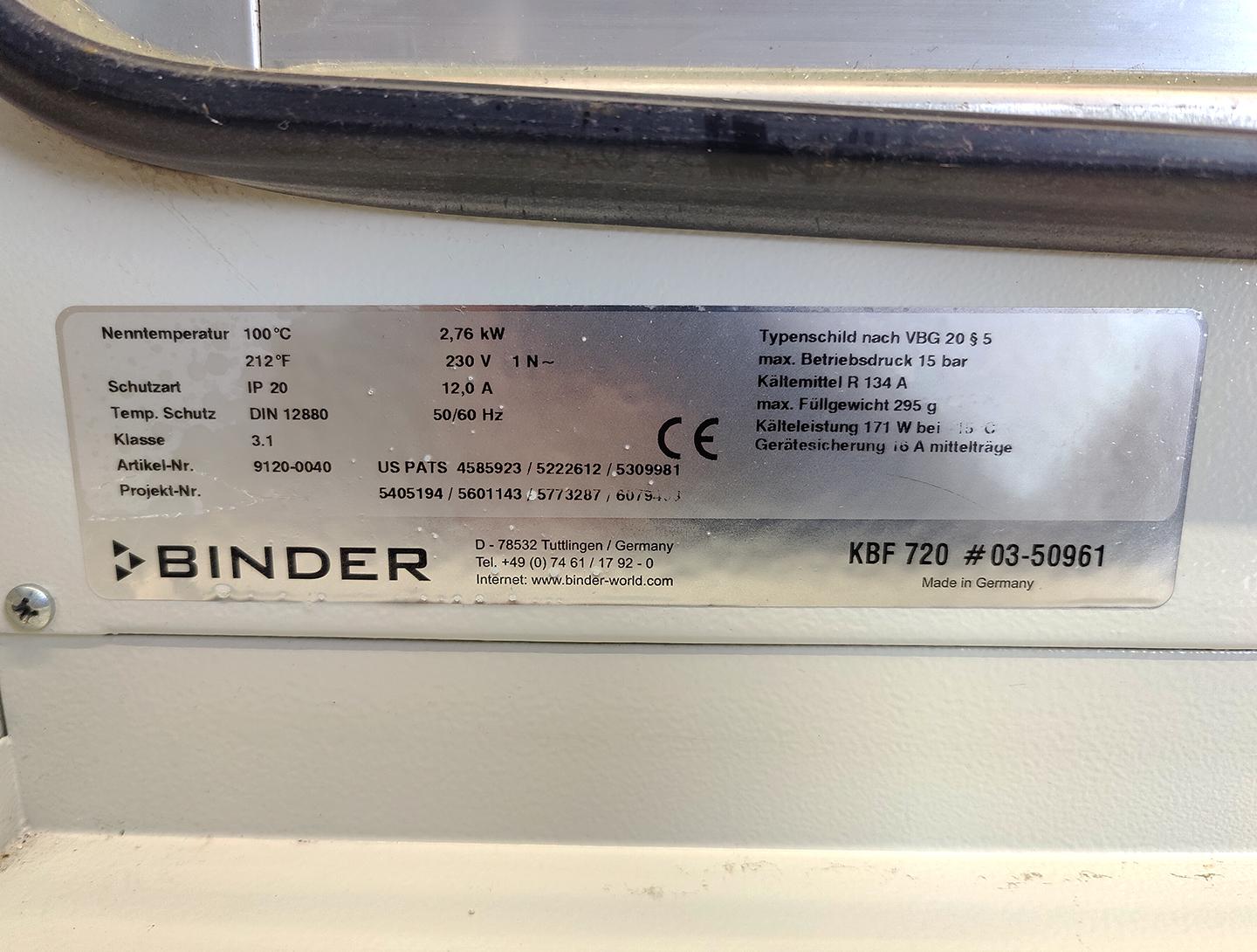 Binder KBF 720 Constant climate chamber - Four de séchage - image 8