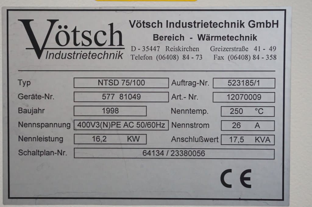 Vötsch NTSD 75/100 - Cuptor de uscare - image 11