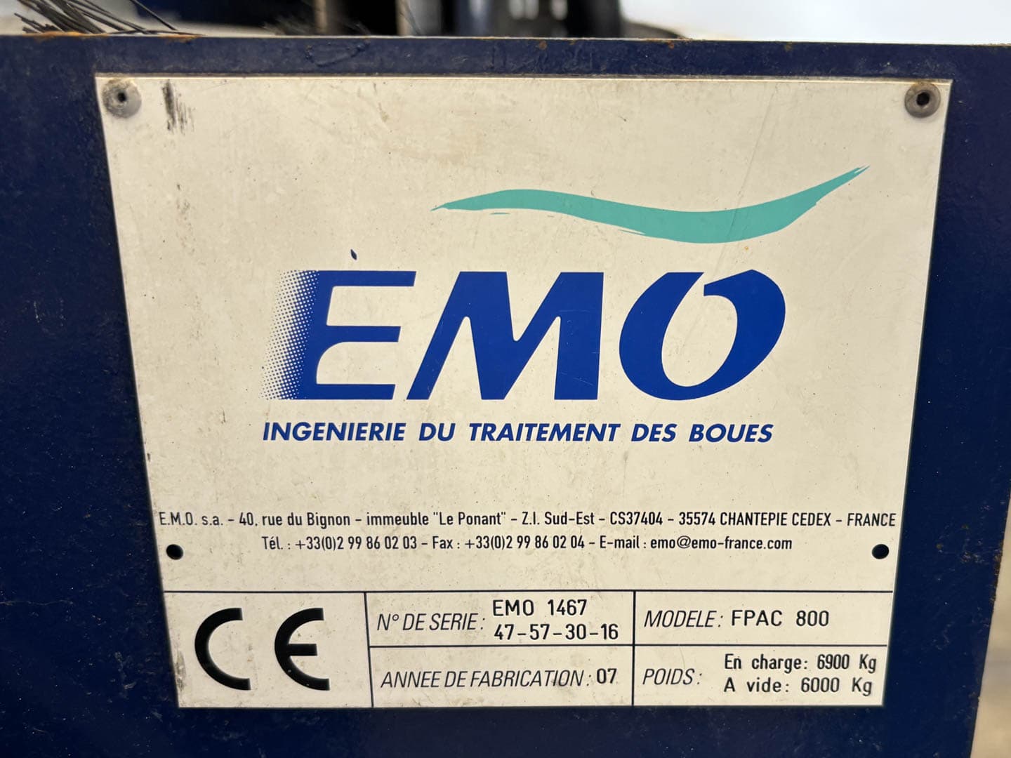 EMO FPAC 800 46m² - Filtro prensa - image 7