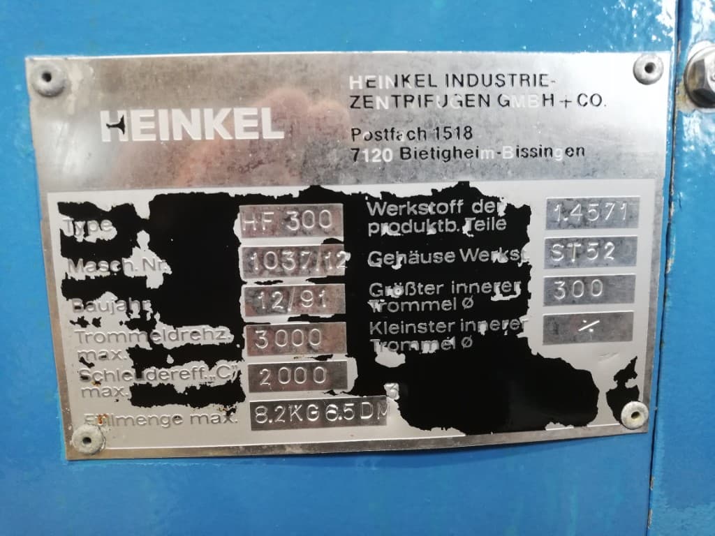 Heinkel HF-300 - Centrifugeuse à panier - image 9