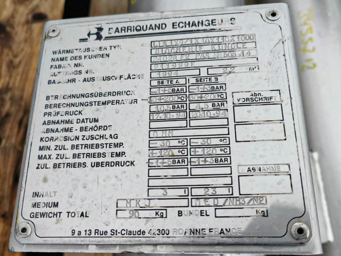 Barriquand Platular IJS 1x9/1x10x110x1000  2,2 m² - Permutador de calor de placas - image 7