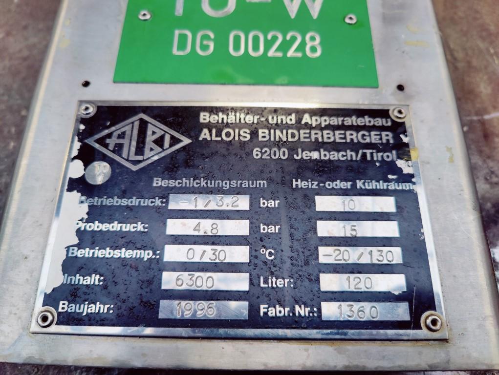 Albi Alois Binderberger 6300 Ltr - Reactor de aço inoxidável - image 13