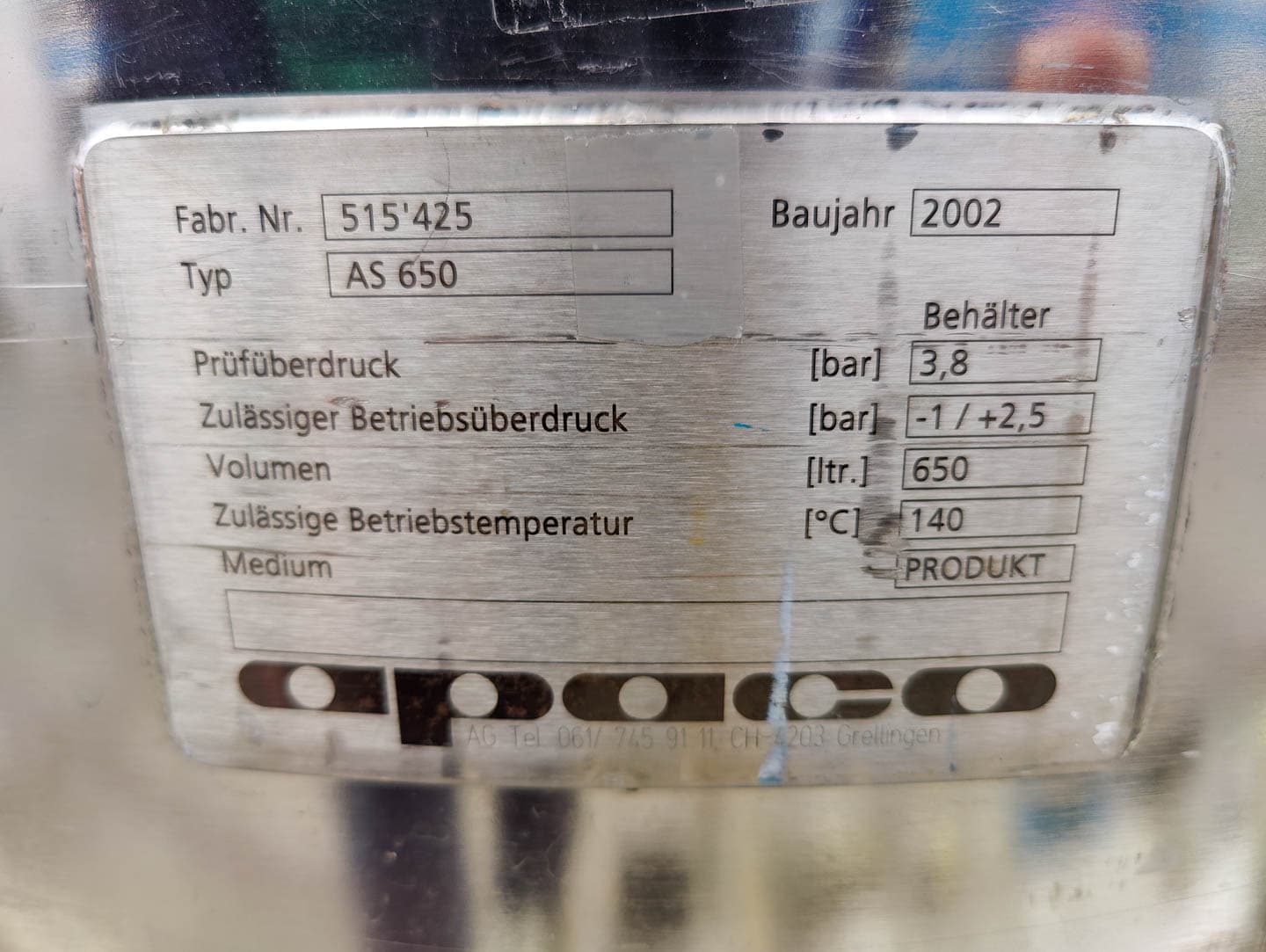 Apaco AG As-650 - Pressure vessel - image 11