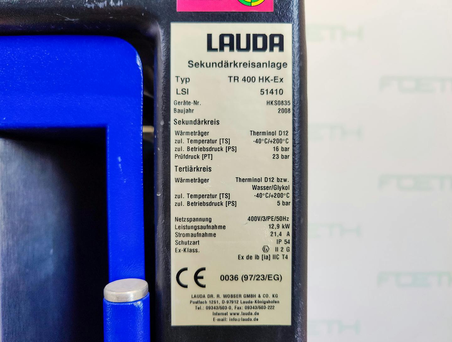 Lauda TR400 HK-EX "secondary circuit system" - Unitate control temperatura - image 7