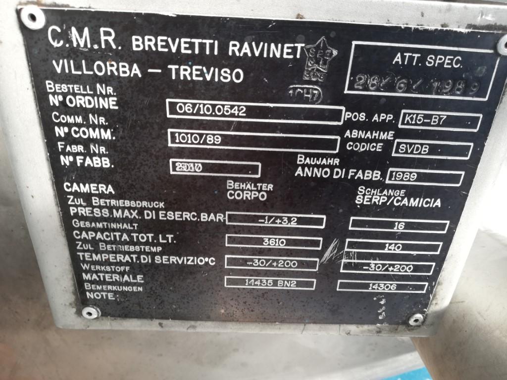 CMR Brevetti 2500  ltr - Reactor de aço inoxidável - image 7