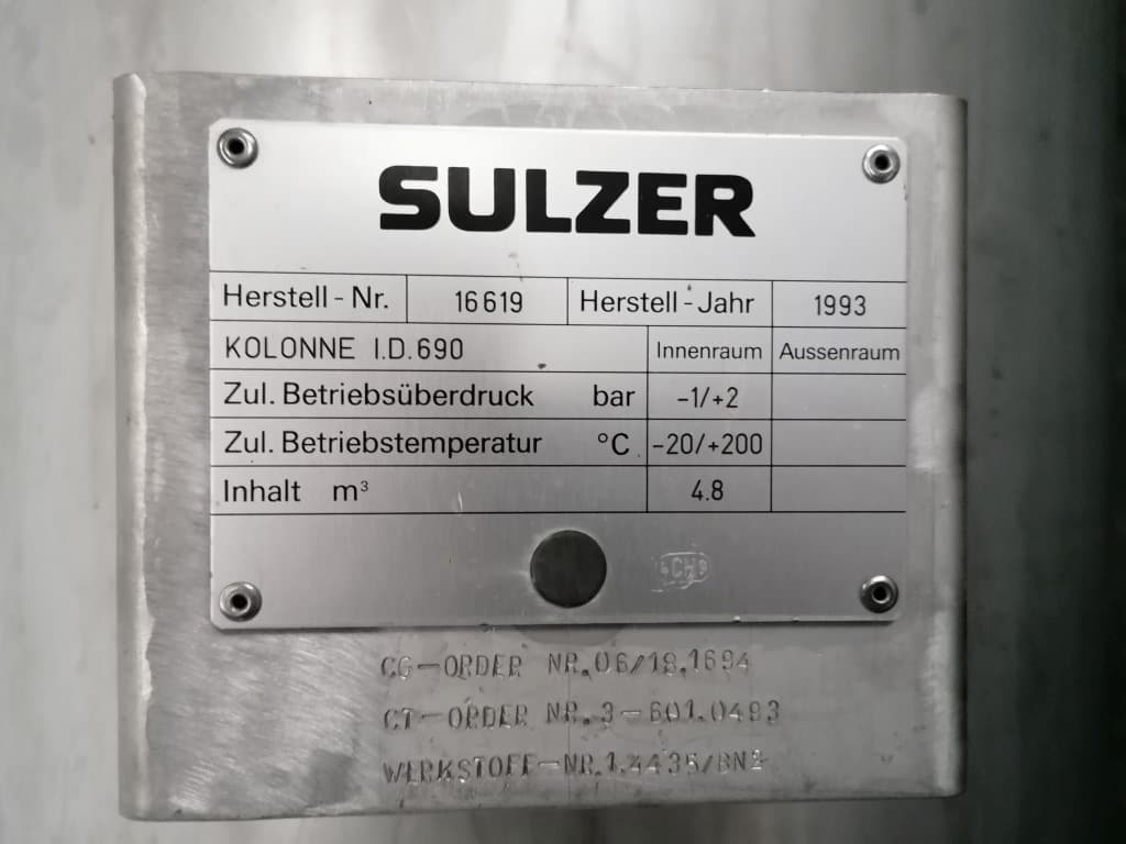 Sulzer Column DN700 STNR - Verdampfer - image 14