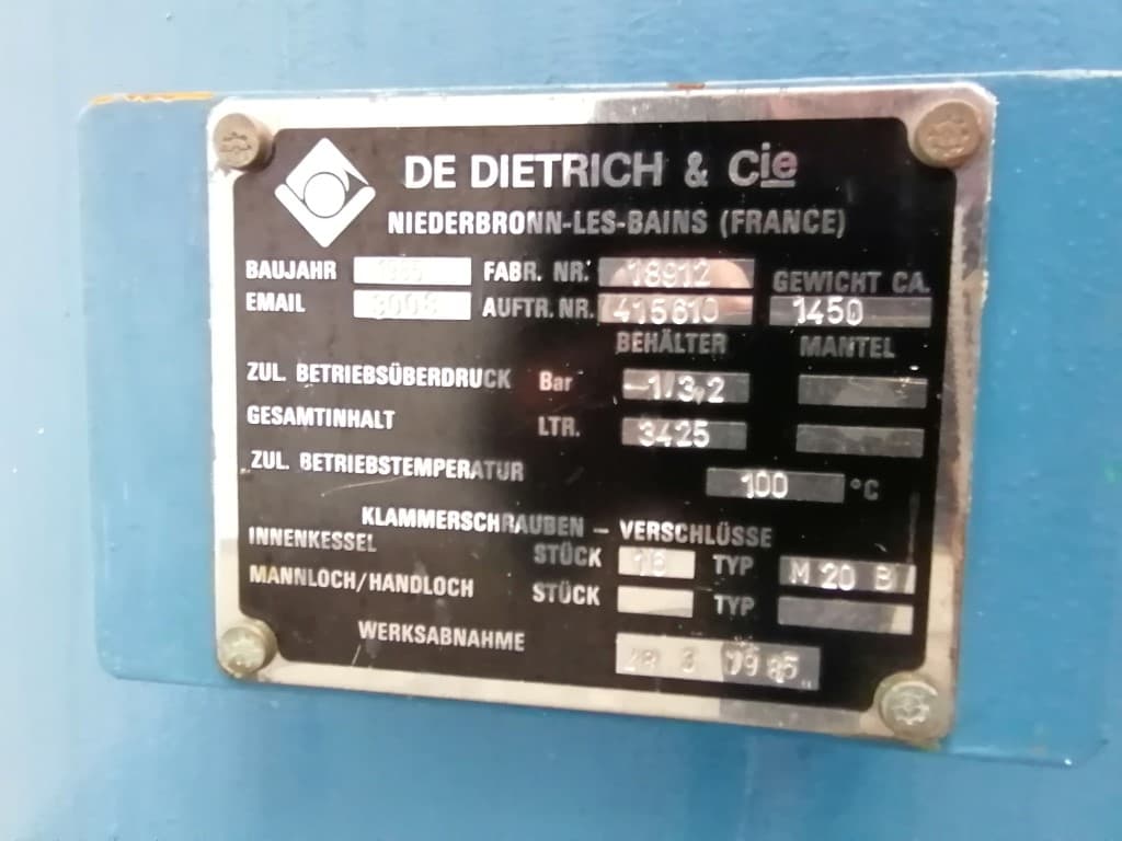 De Dietrich 3400 Ltr - Pressure vessel - image 11