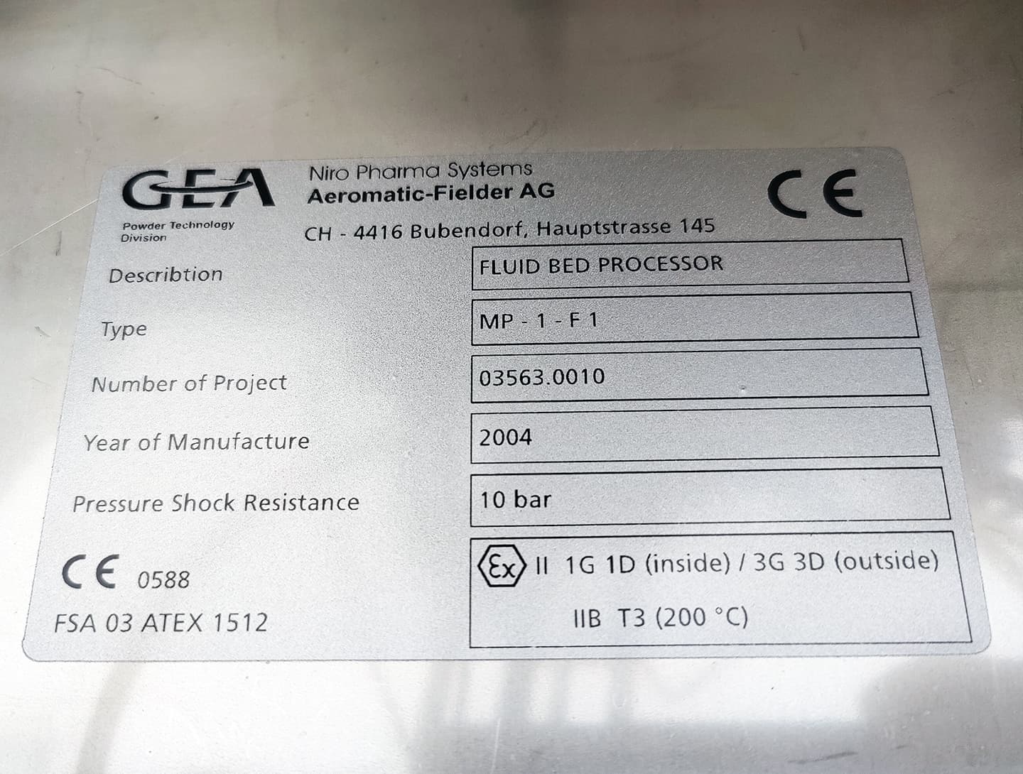 GEA Niro MP1 - Сушилка c кипящим слоем периодического действия - image 5