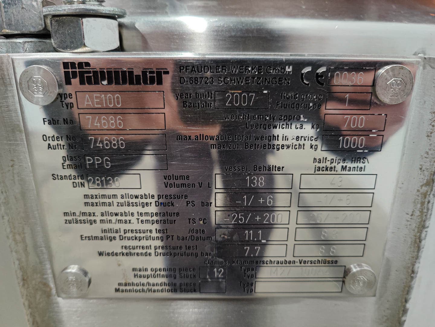 Pfaudler-werke AE100 - Стеклянный реактор - image 6