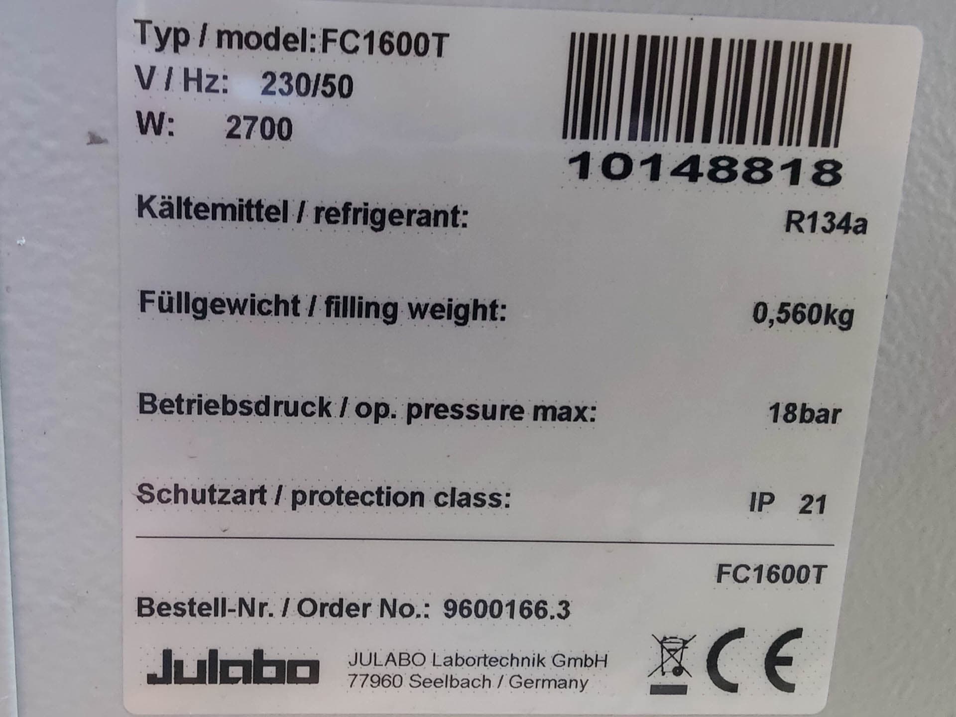 Julabo FC-1600T Chiller - циркуляционный термостат - image 9