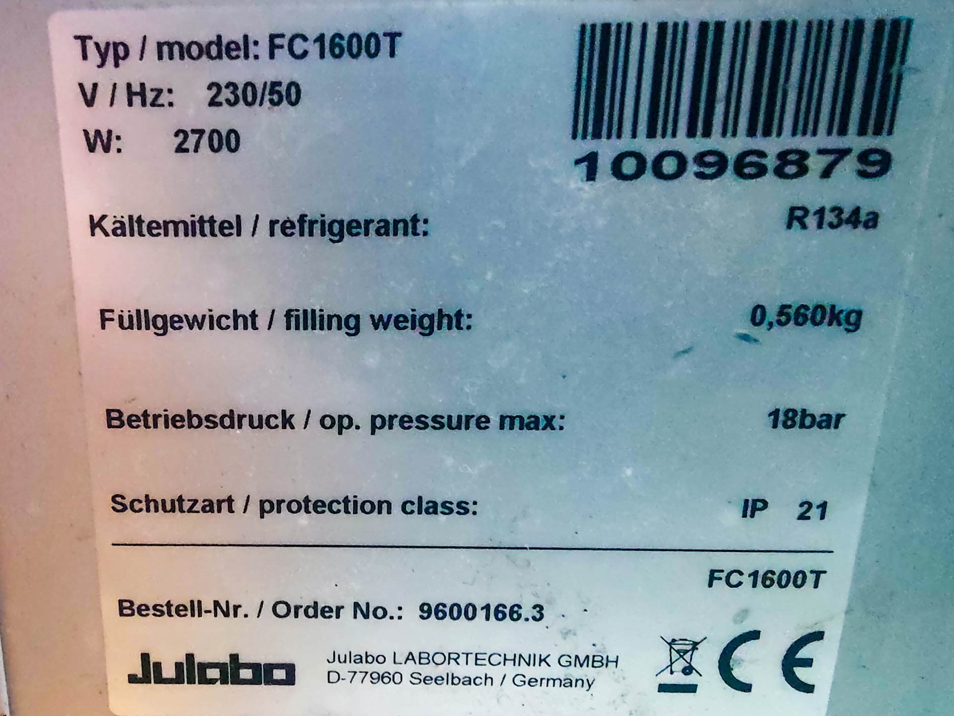 Julabo FC-1600T Chiller - циркуляционный термостат - image 9