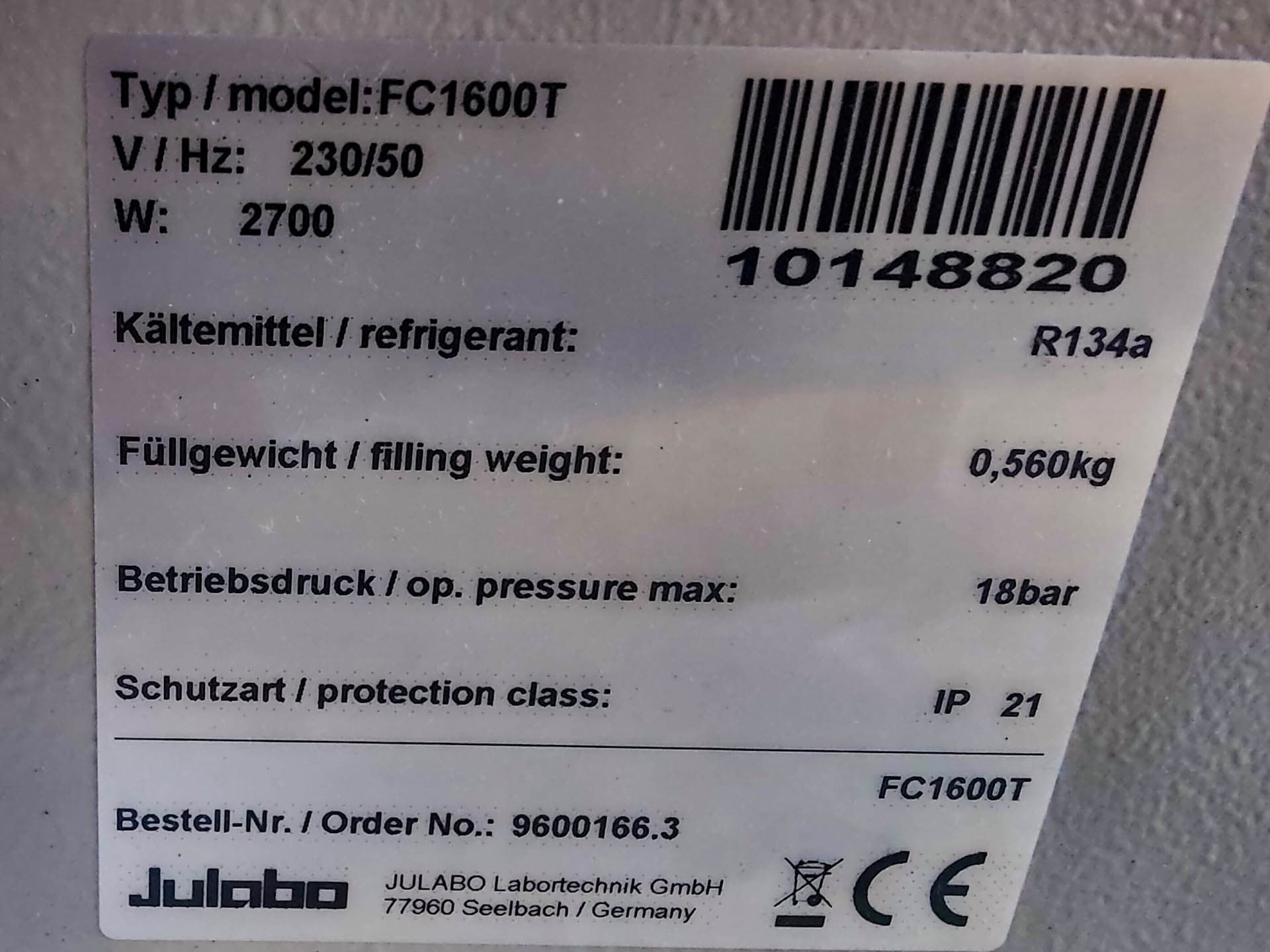 Julabo FC-1600T Chiller - циркуляционный термостат - image 9