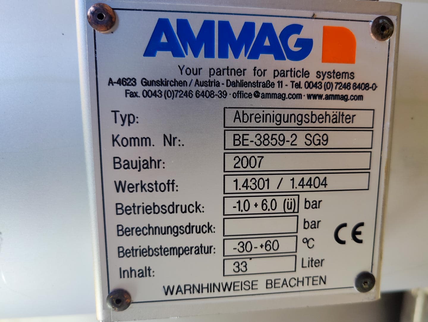 Ammag Vorlagebehälter 1100 - Мешочный фильтр - image 10
