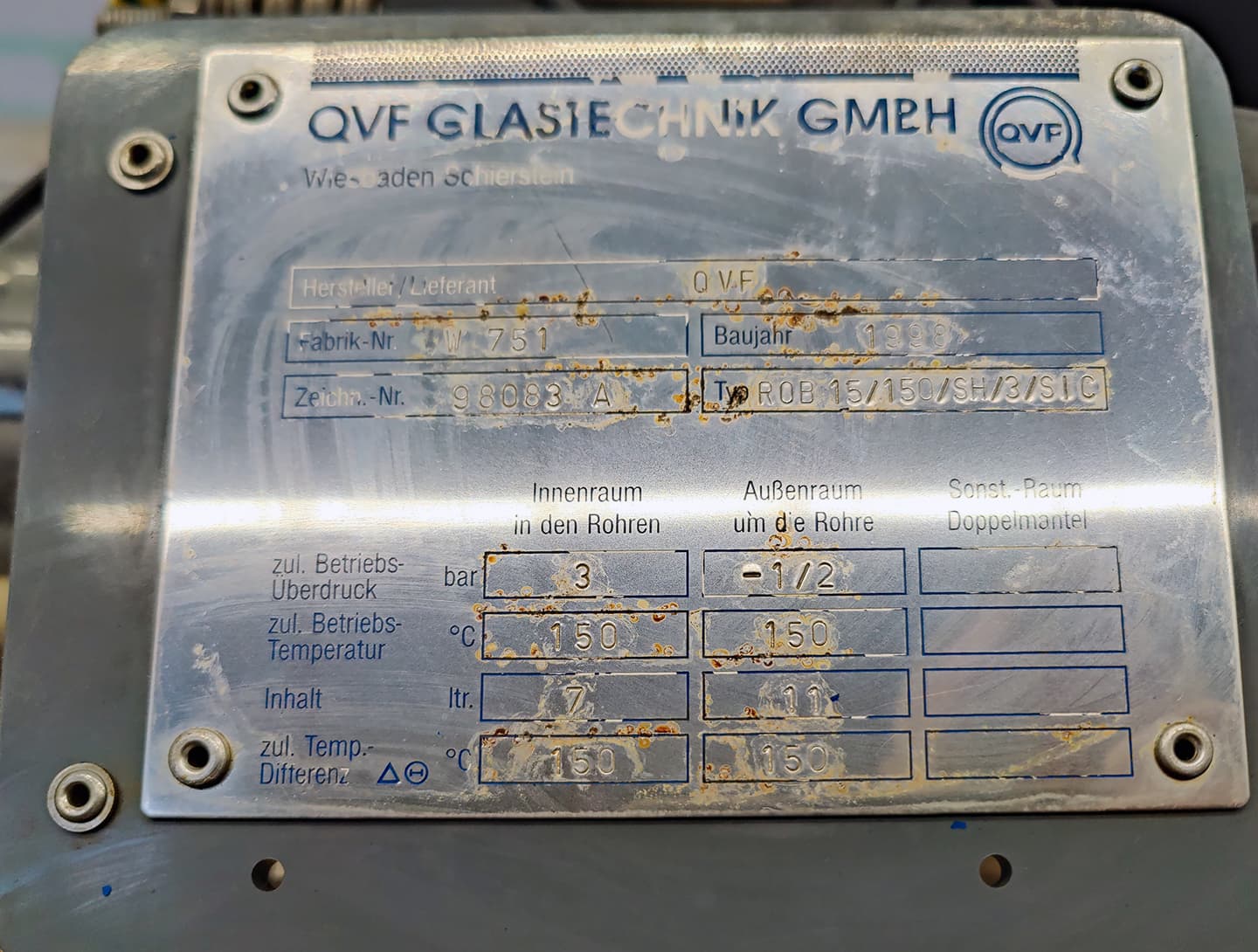 QVF Glasstechnik ROB 15/150/SH/3/SIC - 1,5 m² - Кожухотрубчатый теплообменник - image 10