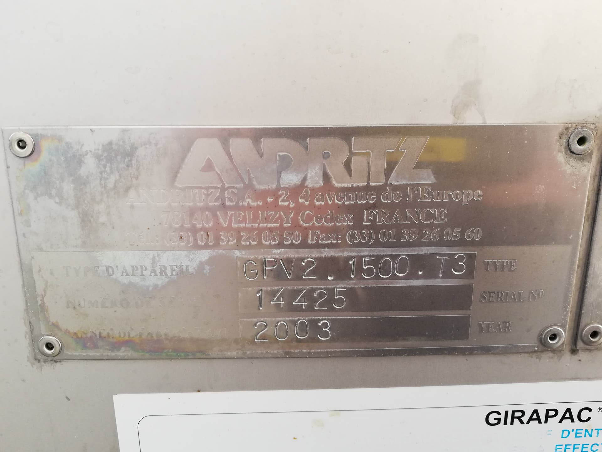 Andritz Girapac GPV2 1500 T3 - Ротационное сито - image 4