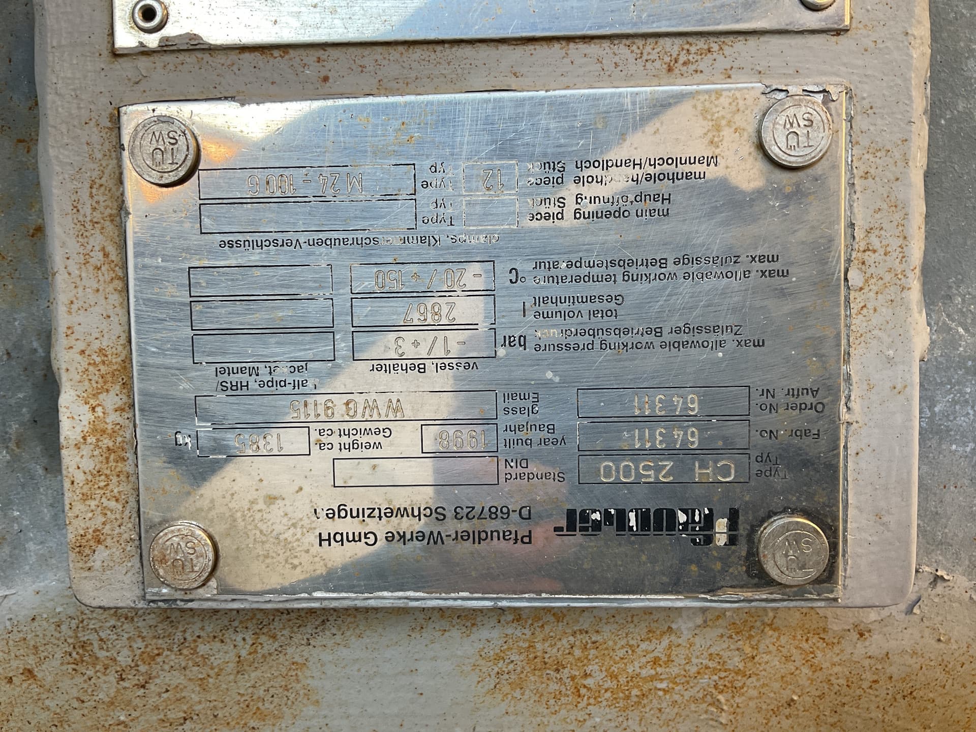 Pfaudler-werke CH2500 - Герметичный сосуд - image 3