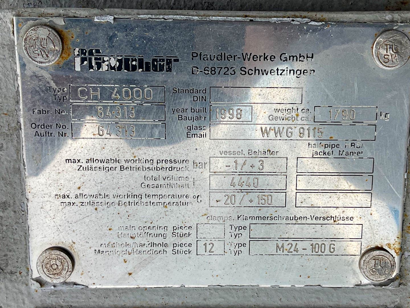 Pfaudler-werke CH4000 - Герметичный сосуд - image 5