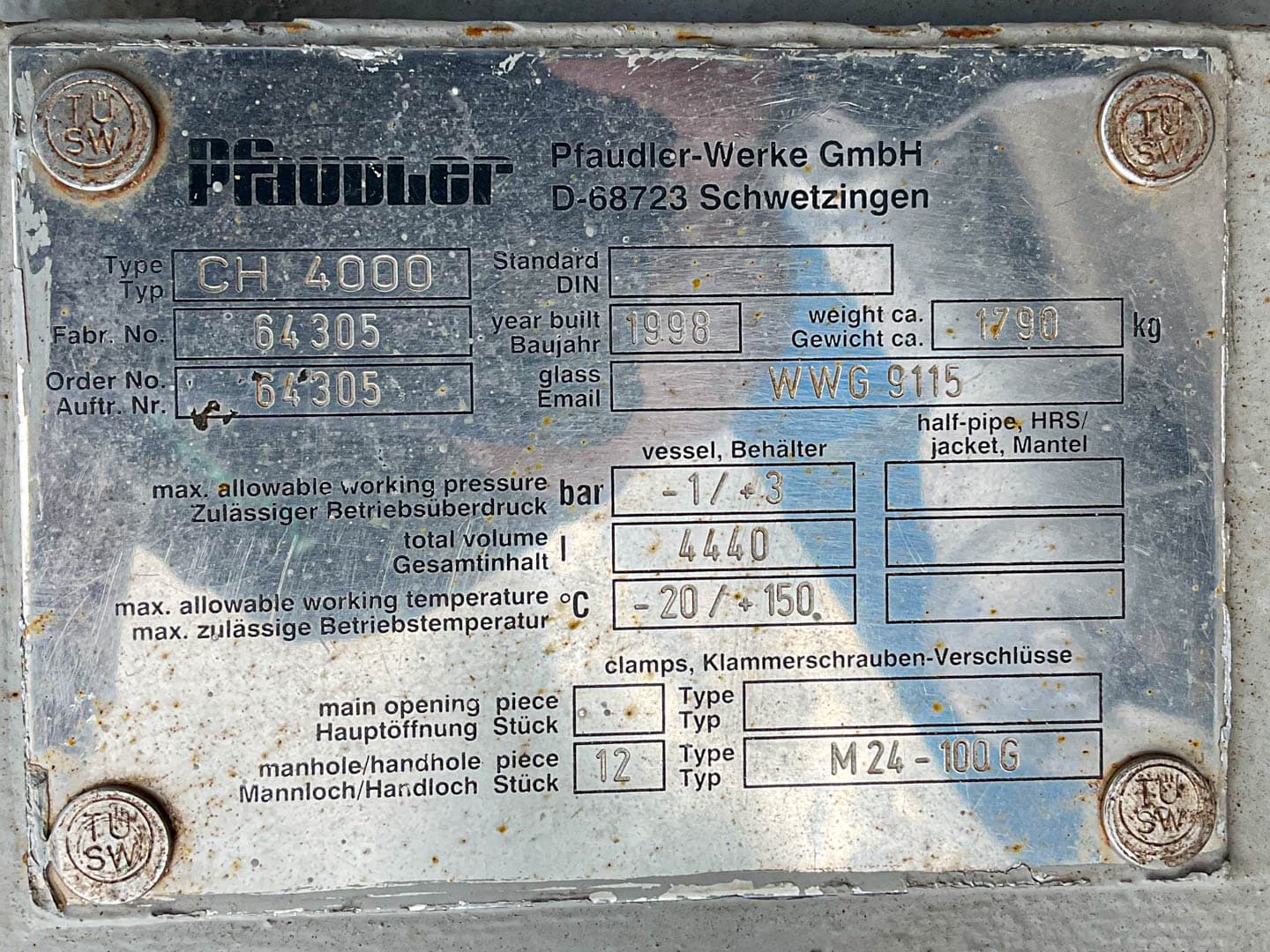 Pfaudler-werke CH4000 - Герметичный сосуд - image 7