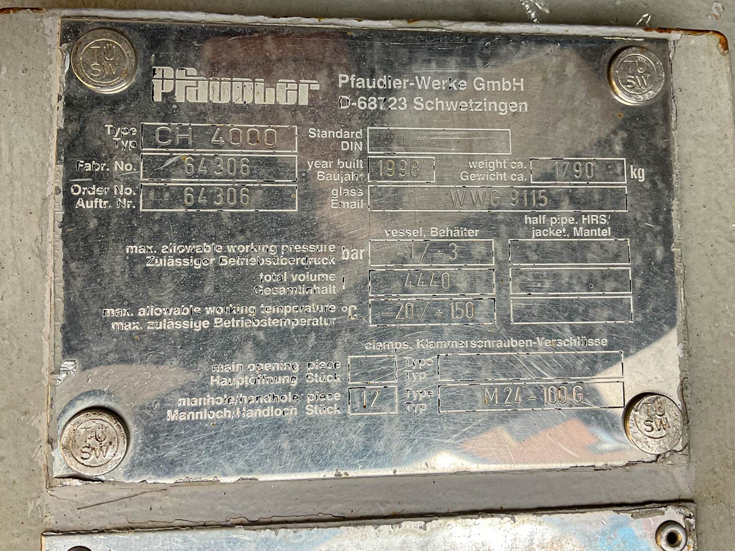 Pfaudler-werke CH4000 - Герметичный сосуд - image 5