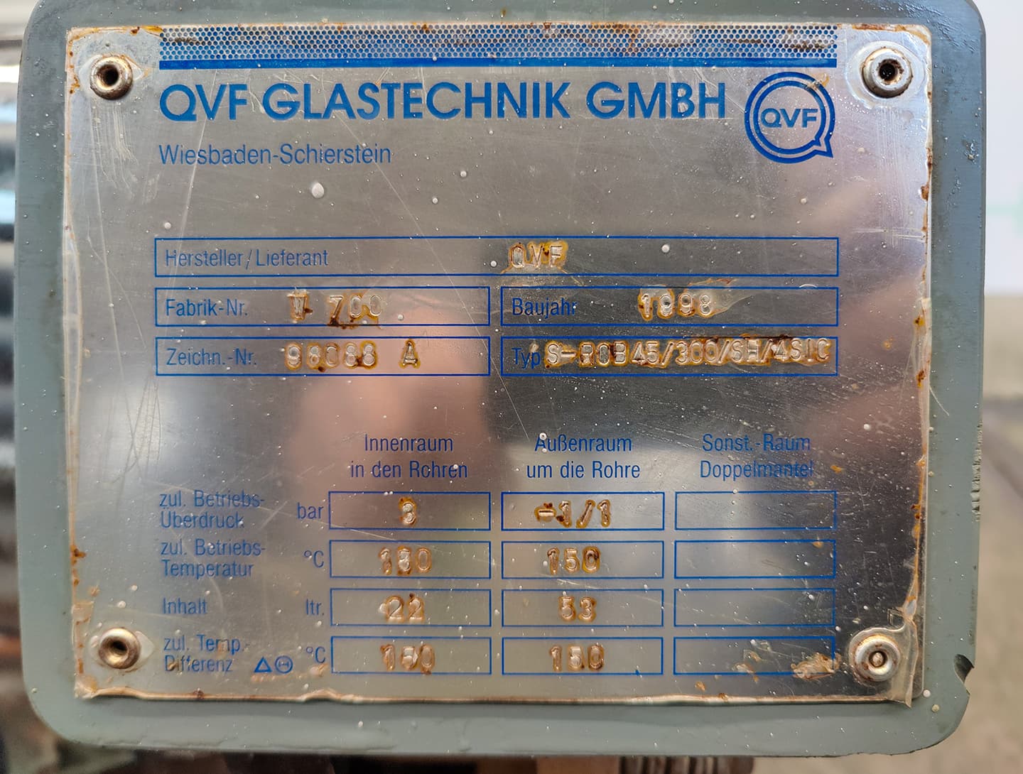 QVF Glasstechnik S-ROB45/300/SH/4SIC - 4,5 m² - Кожухотрубчатый теплообменник - image 8