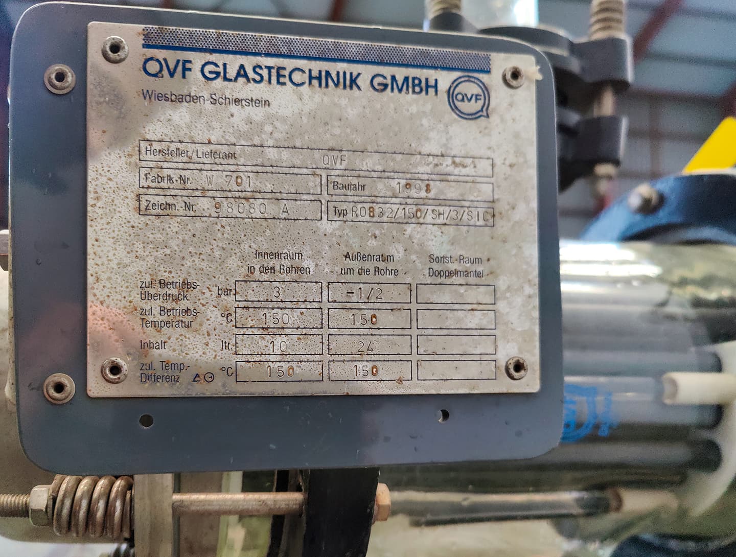 QVF Glasstechnik ROB32/150/SH/3/SIC - 3,2 m² - Кожухотрубчатый теплообменник - image 7