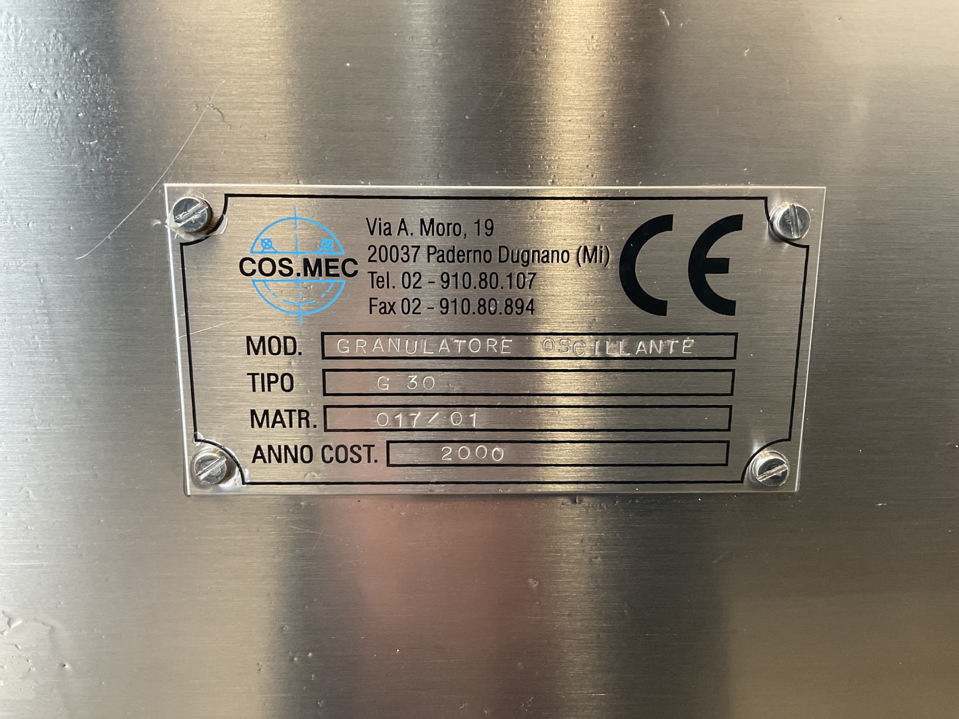 Cosmec G30 Oscillating - Ситовый гранулятор - image 4