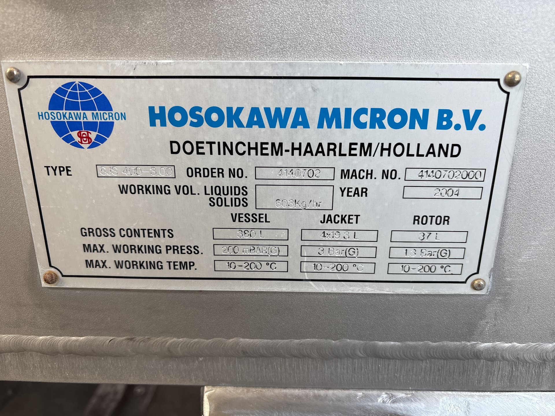 Hosokawa Micron Solidaire SJS 400-3.00 - Лопастная сушилка - image 8