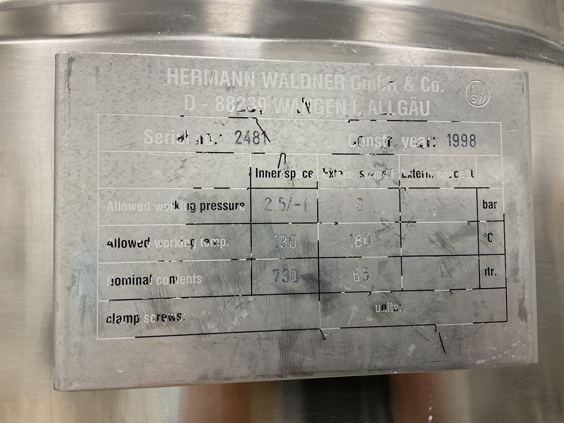 Fryma Koruma Disho 170/700 - Recipiente de processo - image 4