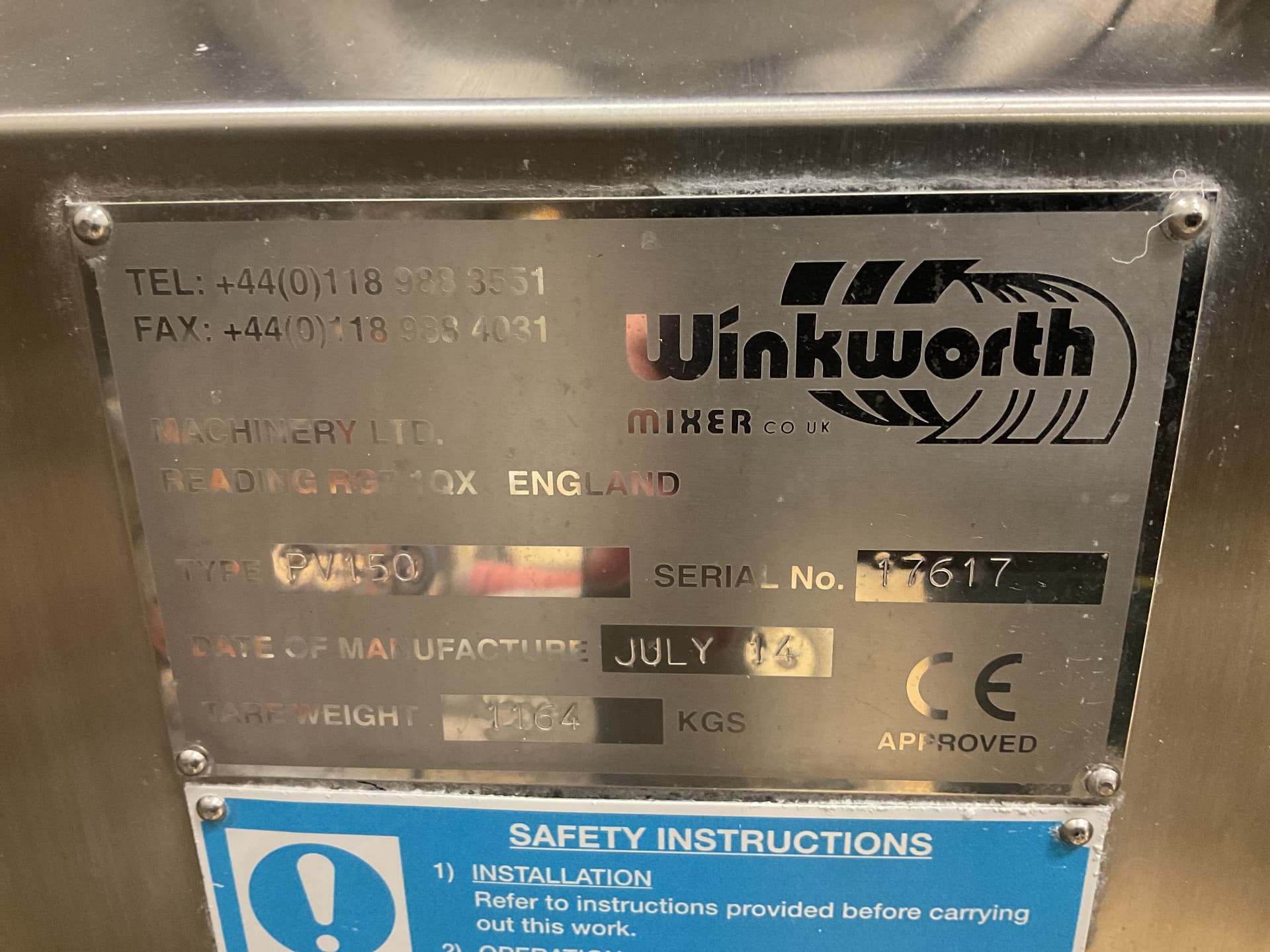 Winkworth PV150 - Recipiente de processo - image 4