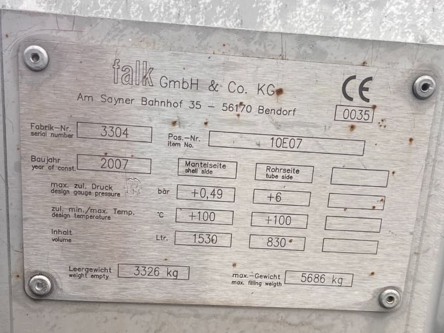 Falk 3304 150,5m² - Кожухотрубчатый теплообменник - image 7