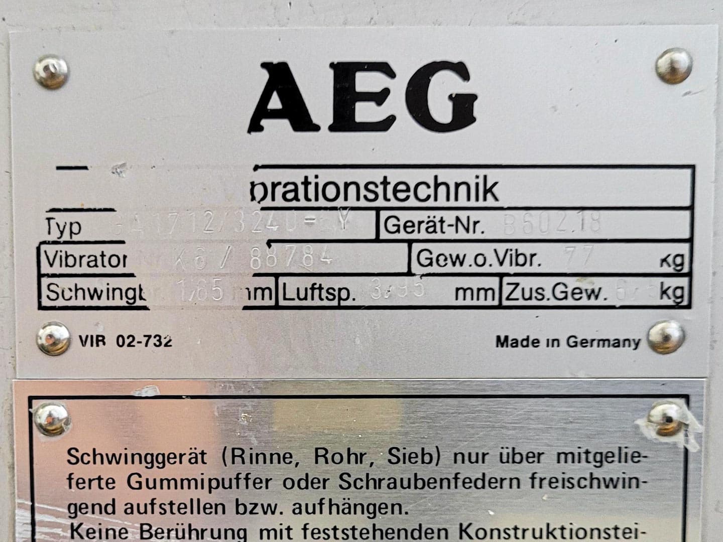 AEG Vibrationst GA1712 - Вибрационное подающее устройство - image 7