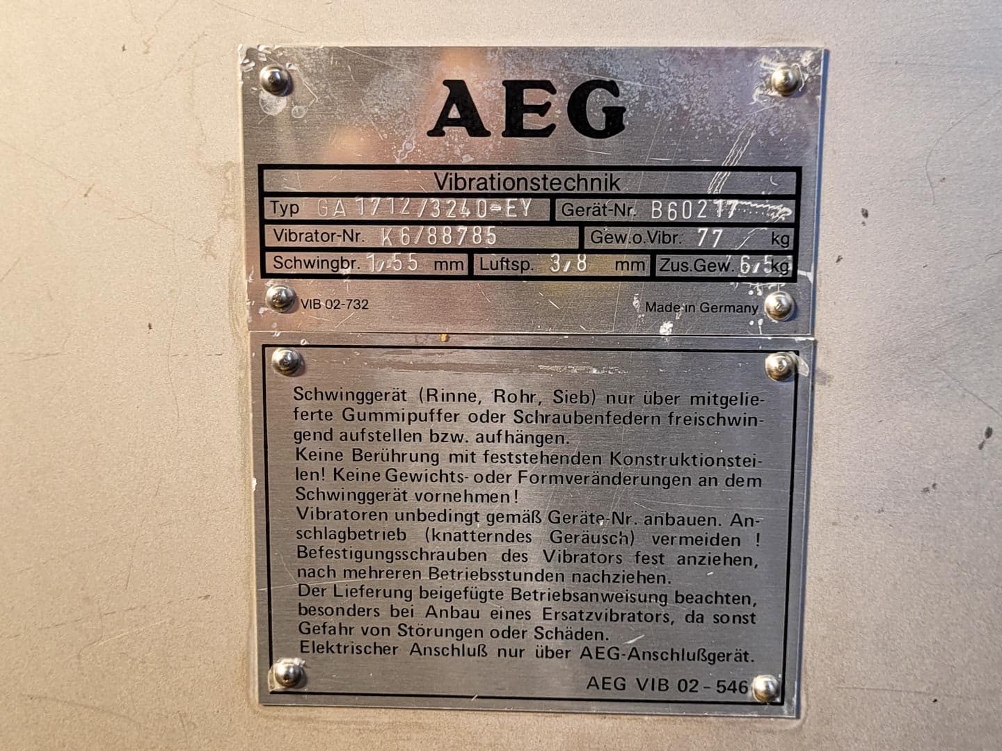 AEG Vibrationst GA1712 - Вибрационное подающее устройство - image 8