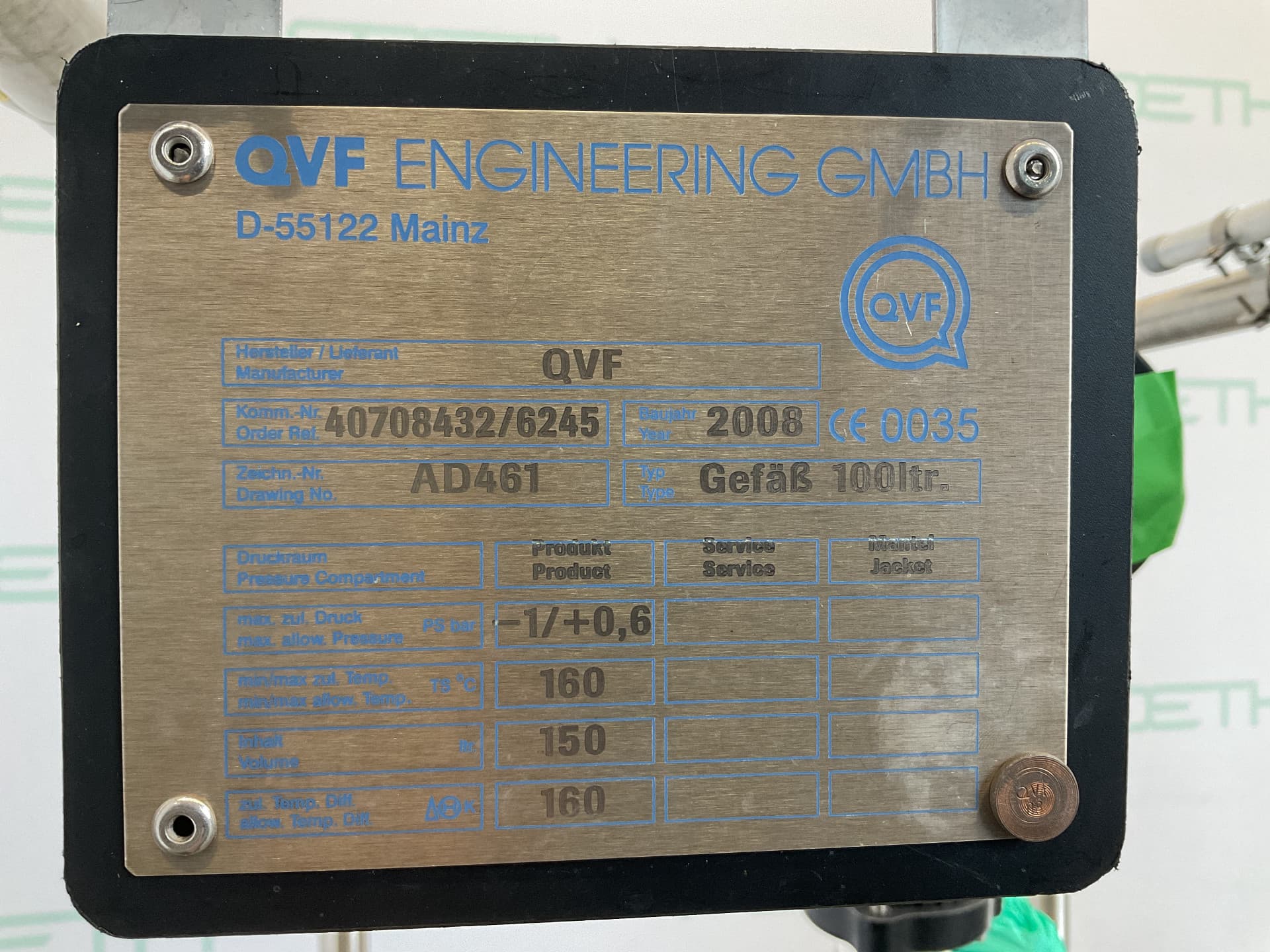QVF Glasstechnik Vessel 100 L - Вертикальный бак - image 4