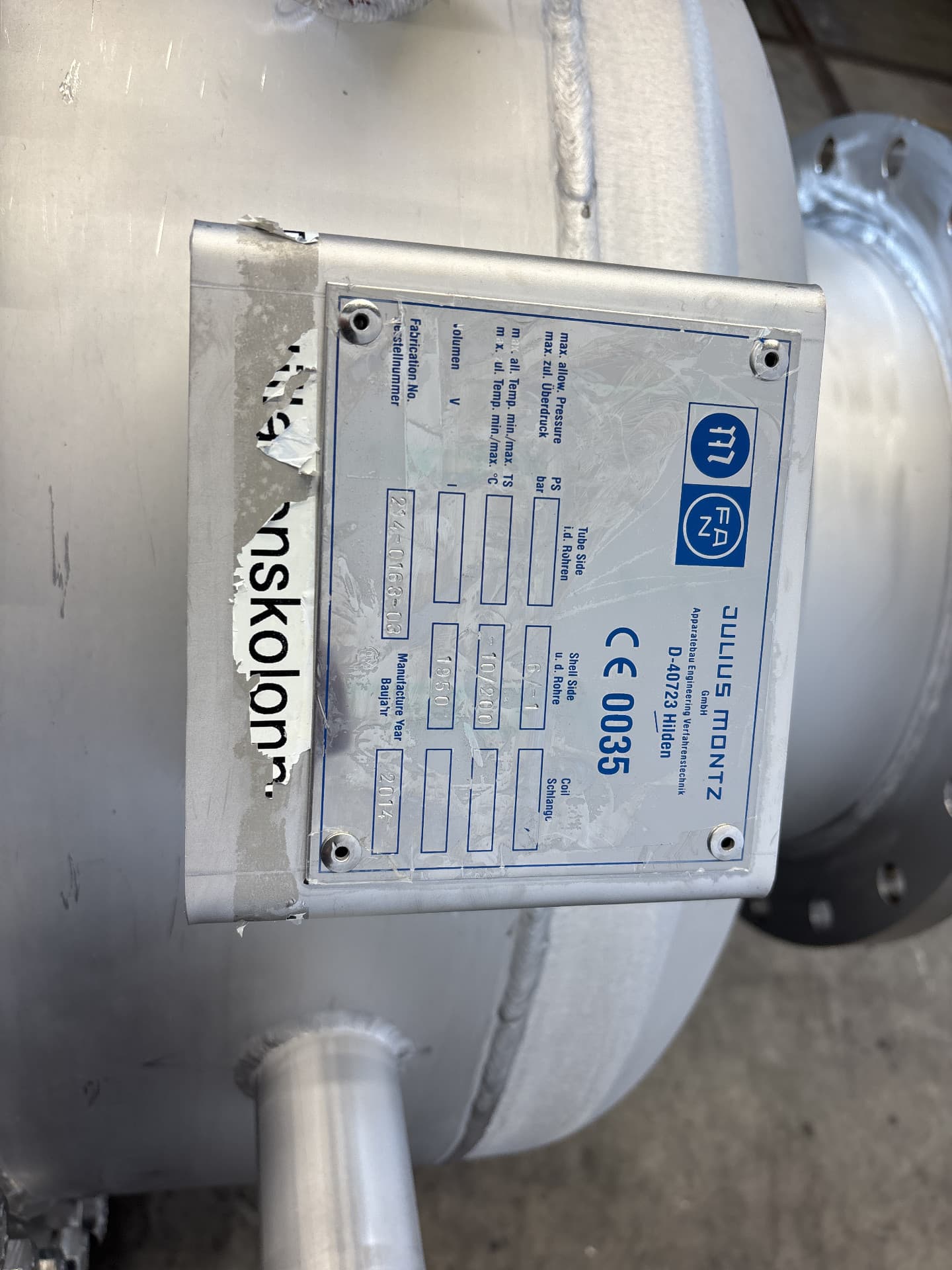 Julius Montz GmbH Hilden distillation column DN900 - Перегонная установка - image 8