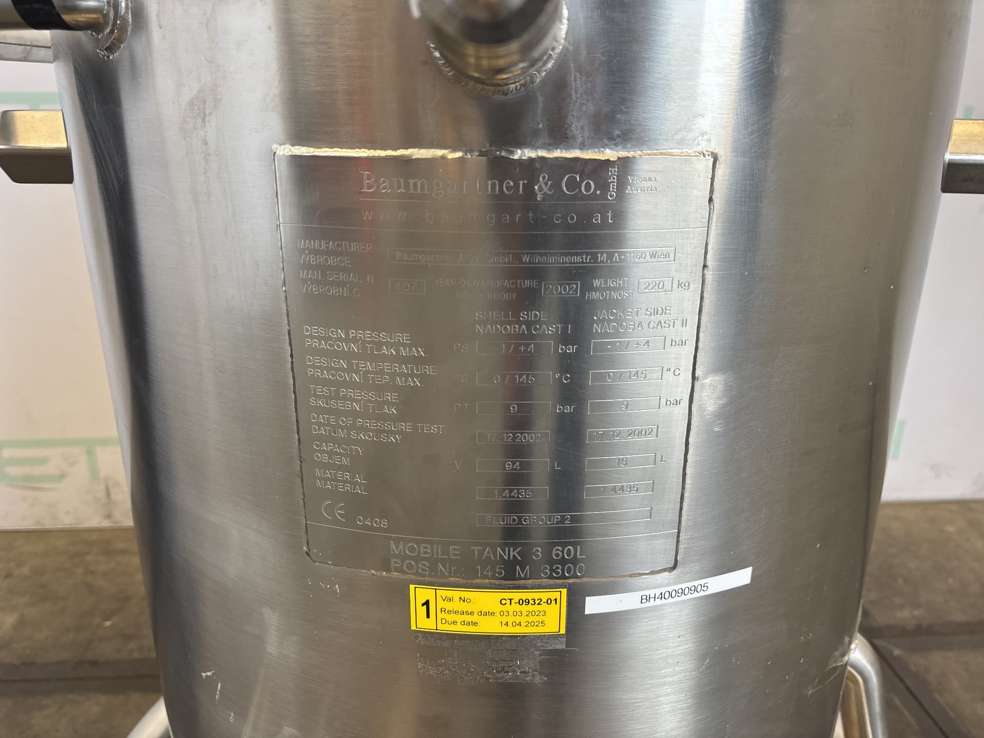 Baumgartner Pharma reactor 60 L - Реактор из нержавеющей стали - image 4