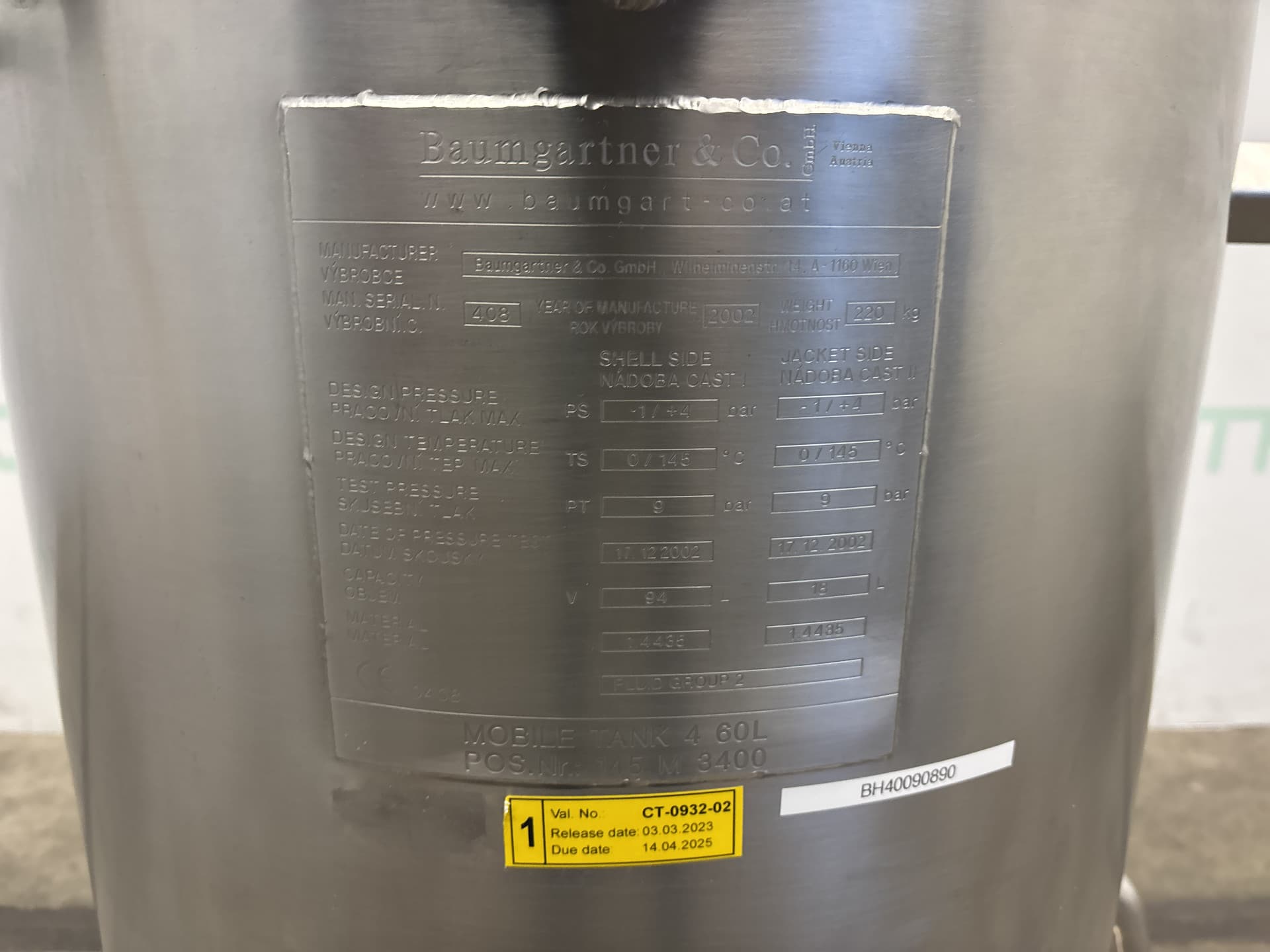 Baumgartner Pharma Reactor 60 L - Реактор из нержавеющей стали - image 4
