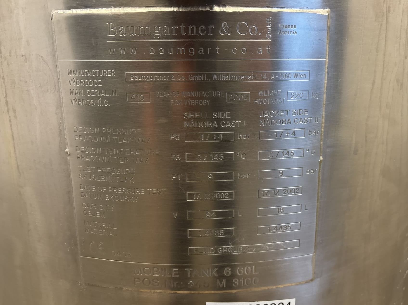 Baumgartner Pharma Reactor 60 L - Реактор из нержавеющей стали - image 4