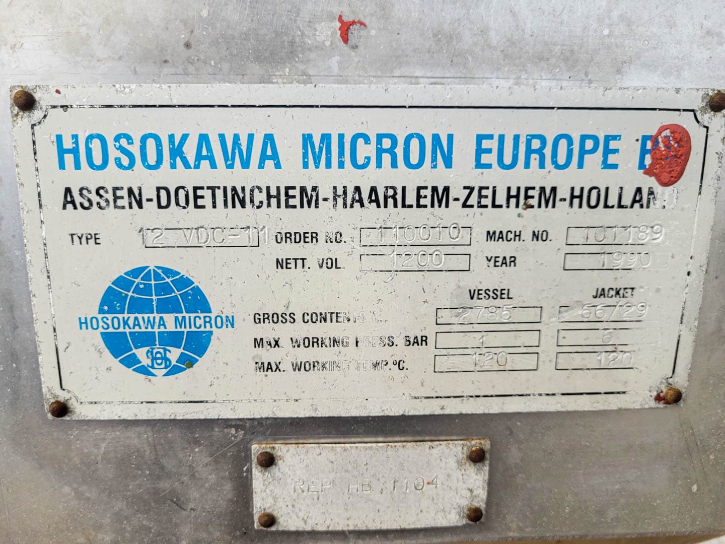 Hosokawa Micron 12-VDC-11 - Konische droger - image 10