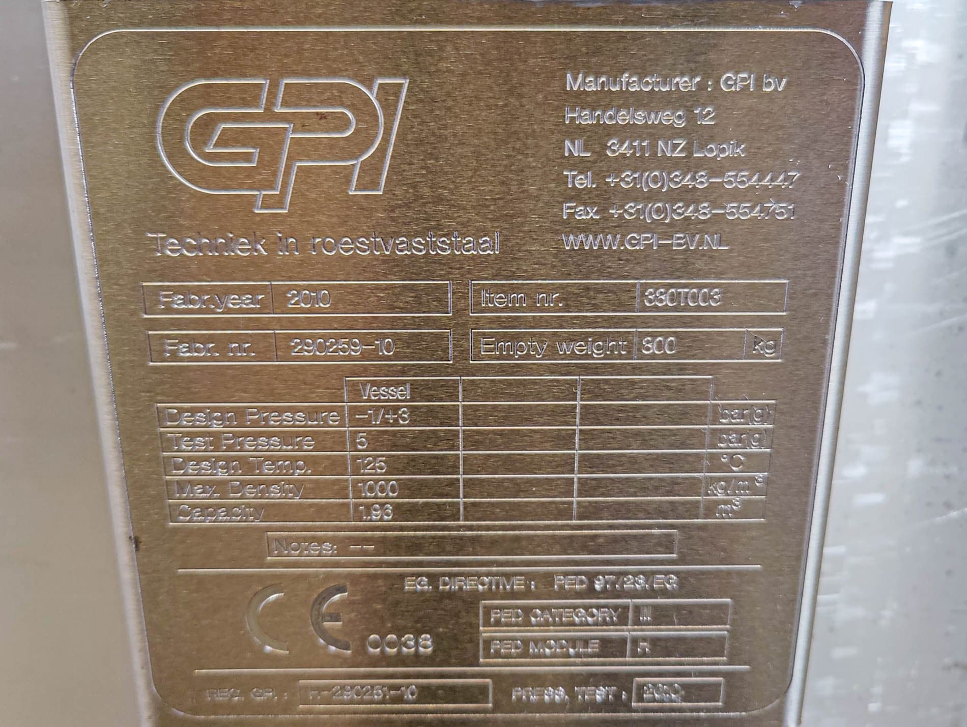 GPI 1960 Ltr"with UV disinfection system" - Герметичный сосуд - image 5