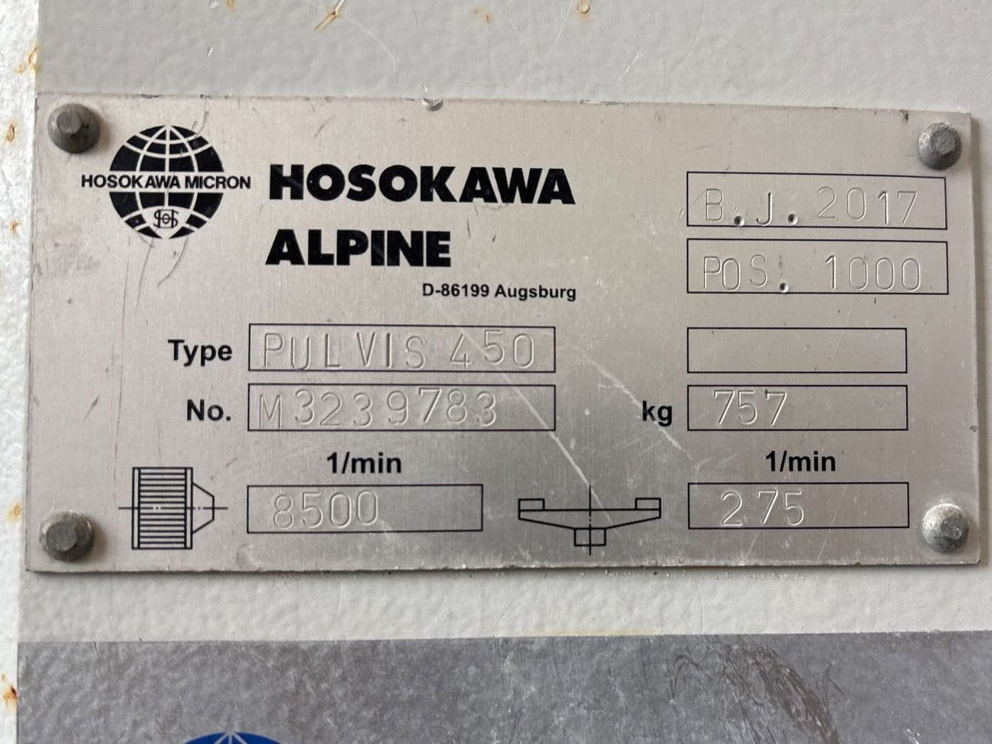 Hosokawa Alpine Pulvis PV450 with ATP 140 - Шаровая дробилка - image 3
