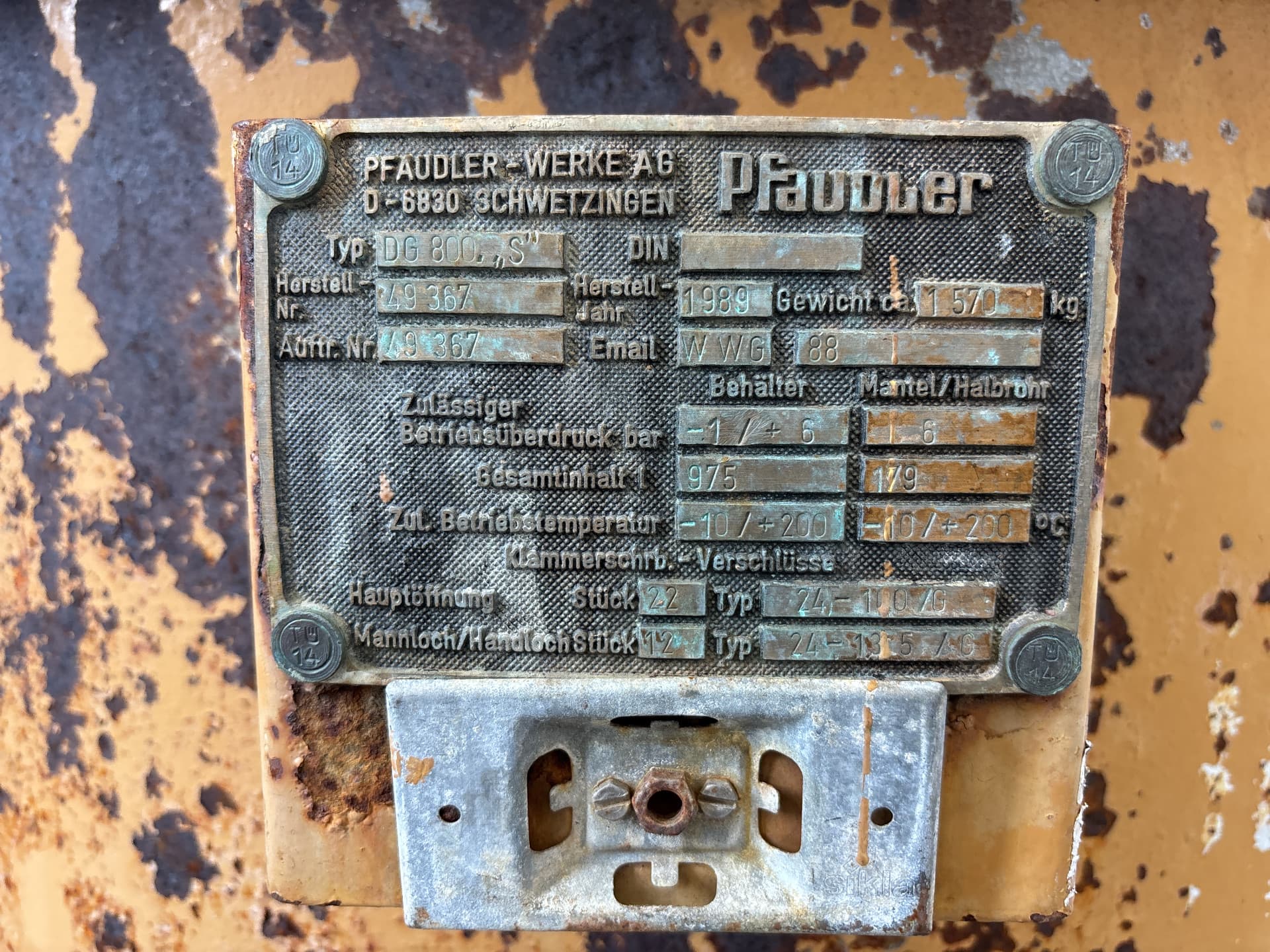 Pfaudler-werke AE800 (aka DG800S) - Стеклянный реактор - image 2