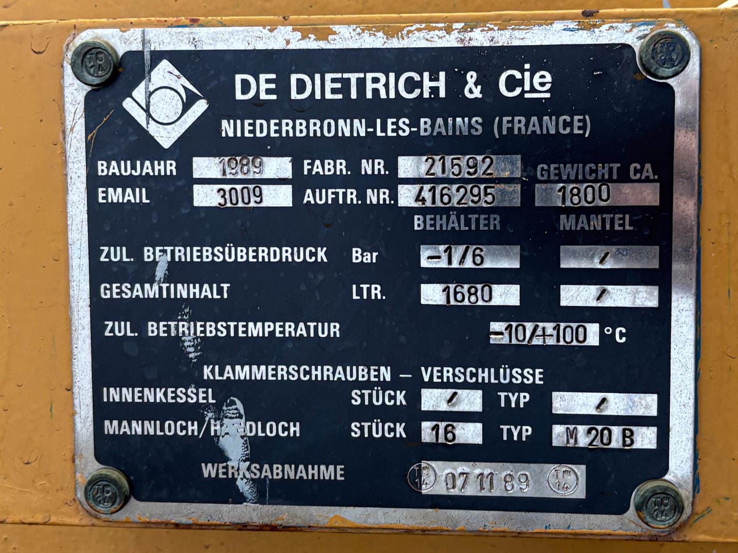 De Dietrich 1680l - Герметичный сосуд - image 8