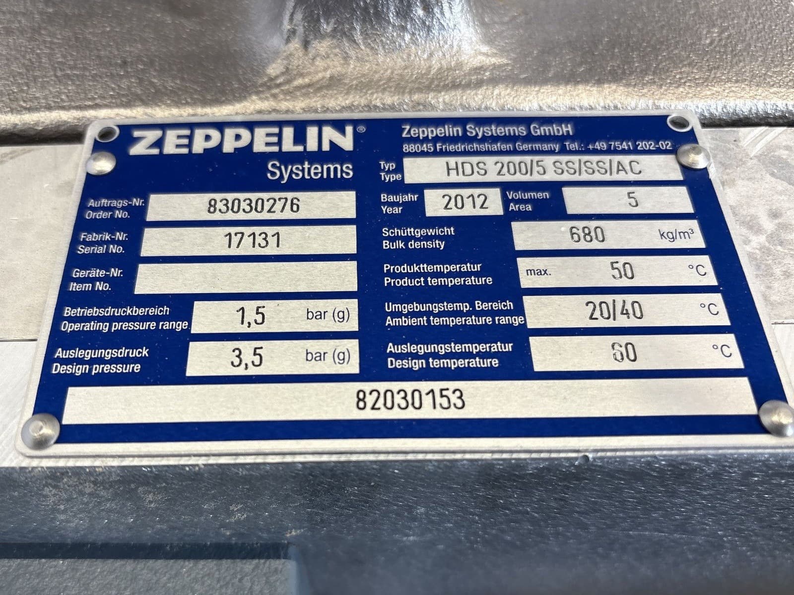 Zeppelin HDS 200/5 SS/SS/AC with silo - Поворотная заслонка - image 6