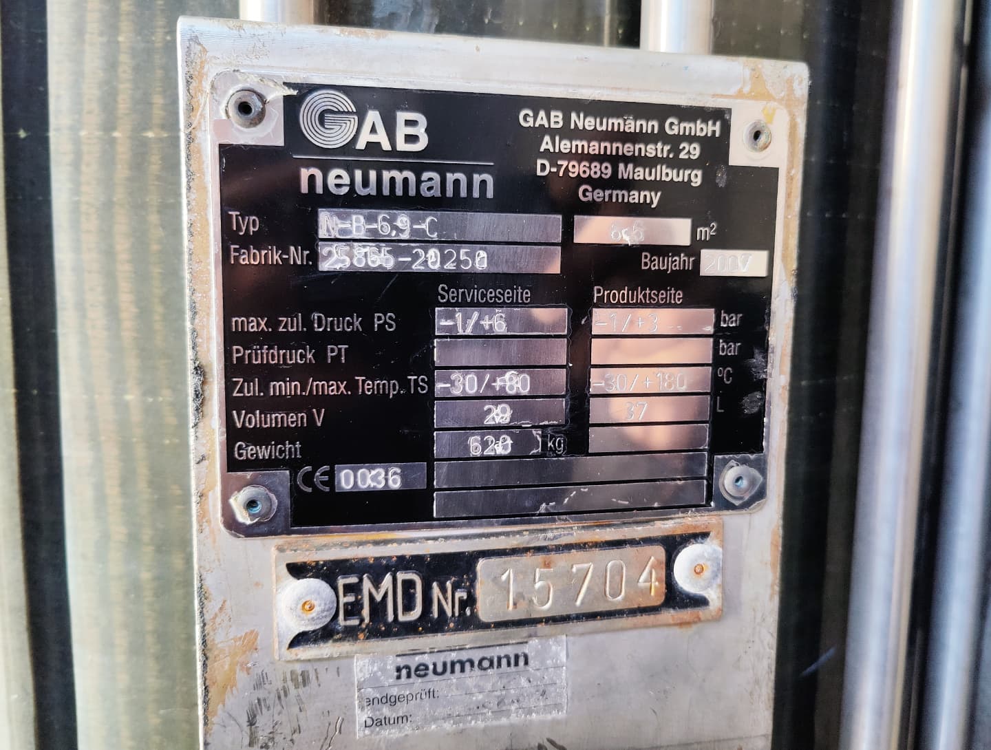 Gab Neumann N-B-6,9-C 6,6m² - Кожухотрубчатый теплообменник - image 9