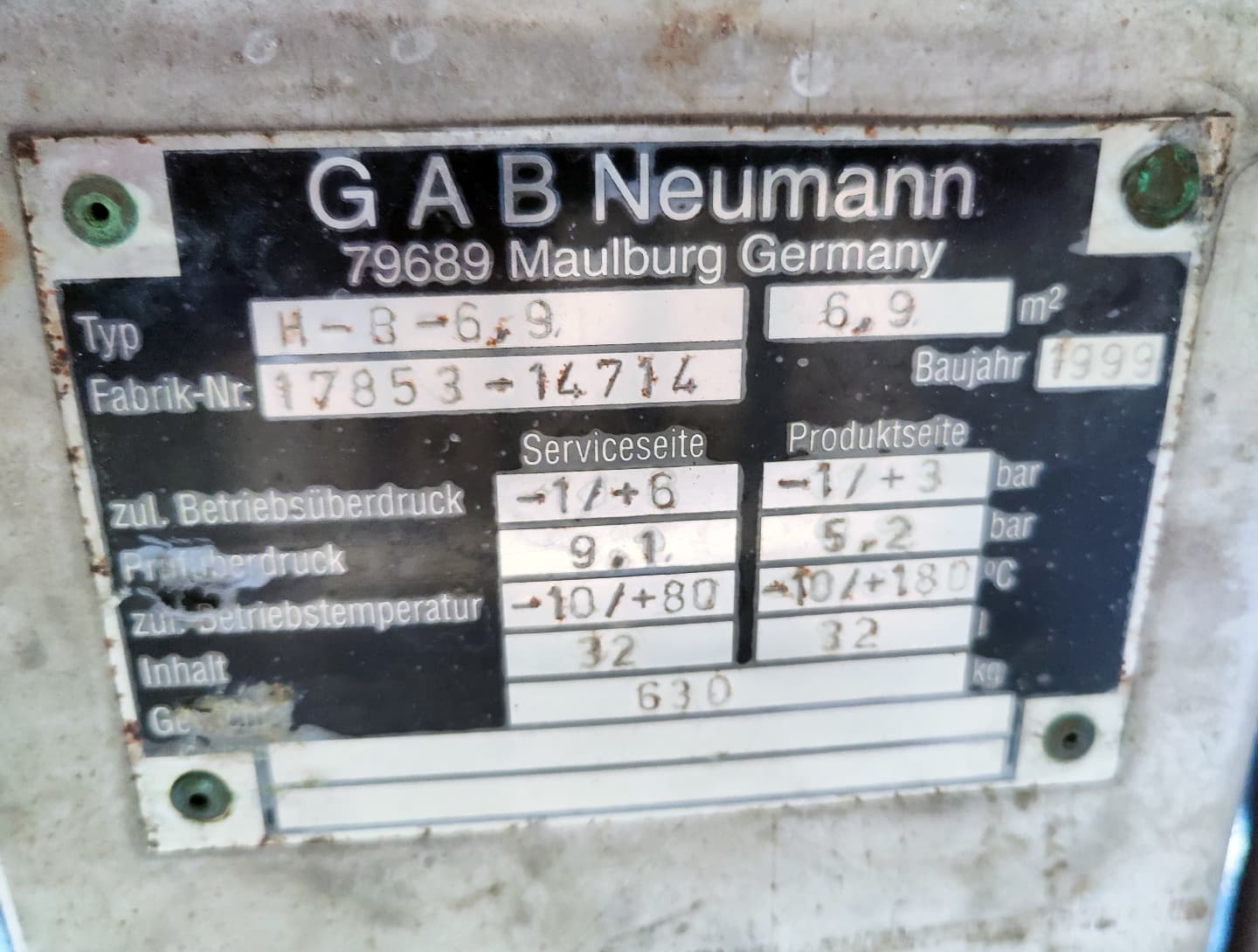 Gab Neumann H-B- 6,9 6,9m² - Кожухотрубчатый теплообменник - image 7
